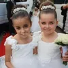 Encantadores vestidos de flores blancas para niñas para bodas Scoop Ruffles encaje tul perlas espalda descubierta princesa niño boda cumpleaños fiesta vestido 2635