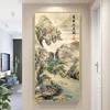 Sets Dwelling in Fuchun Mountains Vertical Version,printed on Canvas 11ct Cross Embroidery Kit,needlework Set Cross Curtain