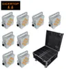 8IN1 Opladen Flight Case 9 18W RGBWA UV Kleur Batterij Aangedreven LED Par Licht 6in1 Kleur Dj Led bruiloft Achtergrond Wasmachine Wit TP178N