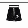 Men's Shorts Good Quality Speckled Ink Graffiti Skull Knit Fashion Men Mastermind Women Drawstring