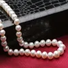 Acquista gioielli di perle 9-10mm cerchio bianco quasi impeccabile di collana di perle naturali di acqua di mare regali più adatti da 18 pollici con perline N343w