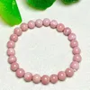 Strand 7MM Natural Pink Opal Bracelet Crystal Reiki Healing Gemstone Fashion Jewelry Fengshui Gift For Women 1pcs