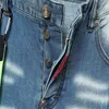 Mäns långa jeans sträcker smal hiphop -stil högkvalitativ jeans D7