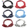 Kvinnor mocka mjukt fasta tryck pannband vintage boho kors knut elastiska hårband bandanas flickor hårband hårtillbehör GC2220