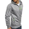 Herrtröjor Cardigan Zip Hoodie Men Zip-up Lång ärm Polyester Sports Coat Man Hoody Swestshirts Workout Klädjacka