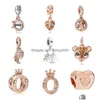 Charms 925 Sterling Sier Queen Heart Crown DIY Pärlor för original Pandora Charm Armband Wome Drop Leverans smycken Fynd Componen DHPWS