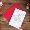 Greeting Cards Pop Up Xmas Card Cartoon Christmas Invitation New Year Baby Gifts Drop Delivery Home Garden Festive Party Supplies Eve Dhqd6