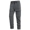 Męskie spodnie jesień i zimowe spodnie męskie z prostymi rękawami wiele kieszeni pluszowe ciepłe, swobodne ładowanie 230721