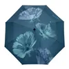 Зонтичные растения розовой растение цветок большой полностью автоматический зонтик зонтика с раскладным восемь для взрослых дождь