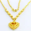 pendants 24K gold plated necklace women's jewelry high imitation inverted Heart never fade jp027261W