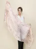 Halsdukar Pure Silk Hijab Scarf Women Long Bandana Foulard Femme Autumn Designer Wraps Florals Tryck och sjalar