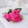 Dekorative Blumen, Rosen, Pfingstrosen, künstliche Seidenblumen, kleiner Blumenstrauß, für Zuhause, Party, Hochzeit, DIY-Dekoration