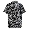 Camicie casual da uomo Occhi in bianco e nero Visione occupata Camicia da spiaggia estetica geometrica Hawaii Camicette divertenti Modello maschile Taglie forti 4XL