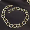 Gargantilla diseñada con estilo, collar grueso dorado con diamantes de imitación, cadena de clavícula Punk de lujo, accesorio de joyería Neutral