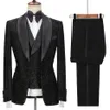 Dernières Manteau Pantalon Conceptions De Mode Noir Brillant Hommes Costumes Pour Mariage Marié Tuxedos Slim Fit Terno Masculino Prom Party 3 Pieces303z