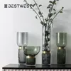 Vasen Nordic Hydroponic Kupfer Transparent Glas Vase Dekoration Wohnzimmer Wohnaccessoires Desktop Container