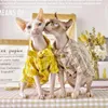 Sphynx Cat Shirt Summer Thin Skates Hairless Dress Kort fötter Kläder Outfits Pet Clothing Costumes3427