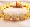 Strand Yellow Crystal Wealth Transfer Bead Armband mode mångsidig gåva