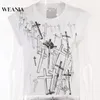 Koszulka damska -2 Kobiet Design Y2K Cross T-shirt 230721