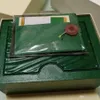 ウォッチボックスケースブランド女性グリーンボックスオリジナルカードと論文証明書116610 116660 116710 Watches11250rのハンドバッグ