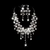 Sparkly Bling Crystals Diamond Necklace Jewelry Set Brudörhängen Rhinestone Crystal Party Wedding Accessories2798