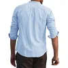 Männer Casual Hemden Sommer Herren Vintage Einfarbig Hemd Mode Leinen Langarm Hawaii Weiß Männer Blusas Camisa Masculina