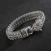 Gliederkette Mode Vintage Punk Viking Wolf Charm Armband Herren Edelstahl Mesh Rock Schmuck PreferredLink250r