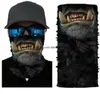 unisex Halloween Cosplay Bicycle Ski Skull magic scarves Half Face Mask Ghost Scarf Bandana Neck Warmer Party headband seamless Turban balaclava cap