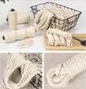 Kudde 3mm 4mm 5mm 6mm Rame Twisted String Cotton Cord For Handmade Natural Beige Cords Diy Home Wedding Accessories Gift