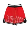 Designer Hommes Rhude Shorts Natation Pantalon Hip Hop High Street Sports Imprimer Mode Rh Été Formation Plage Hommes Taille Élastique Courir Bluel968