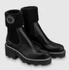 Luksusowe zimowe buty do kostki dla kobiet czarne cielę skórzana skóra comabt boot sukienka Martin Booties Lady Walking EU35-42 z pudełkiem