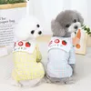 Chien vêtements vêtements printemps été quatre jambes manteau Bichon Yorkshire maison vêtements avec motif fraise petits chiens Costume