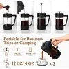 Tools French Press Coffee & Tea Maker 12oz, Thickened Borosilicate Gl Coffee Press Rustfree and Dishwasher Safe,black