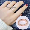 Rose Gold Stainless Steel Crystal wedding ring Woman Jewelry Love Rings Men Promise Rings For Female Women Gift Engagement With bag new