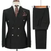 2021 Tailored Made Black Wedding Tuxedos Heren Pakken Double Breasted Bruidegom Man Formele Zakelijke Blazer 2 Stuks Jas Pants225Q