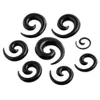 Plugues Túneis Brincos Goth Acrílico Espiral Taper Flesh Ear Black Piercing Maca Expansor Plugue Alongamento Jóias Corporais 2Mm 5Mm Dh5O6