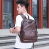 Mochila elegante feminina de couro masculina à prova d'água respirável bolsa de ombro casual livro para adolescentes viagem escola negra