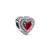 Moda S925 Pure Silver Red Love Pierścień Kolczyki Naszyjka Flash Bransoletka odpowiednia dla kobiet Charm Pandora Jewelry Akcesoria Bezpłatna dostawa