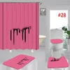 Cubiertas de asiento de inodoro con letras de marea, conjunto de cortinas de ducha de baño, alfombrillas de baño antideslizantes, accesorios de baño de moda, decoración del hogar 2833