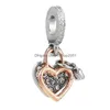 Charms de alta qualidade 925 Sterling Sier Key Lock Charm Bead Pingente Para Original Pandora Colar Pulseira Moda Feminina Diy Jóias Dh46H