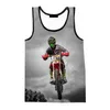 Męskie topy motocyklowe motocross drukowane mężczyźni Hip Hop Harajuku Streetwear Ogniarne koszule bez rękawów