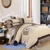 Mode Einfache Braun Ton Muster Bettwäsche Sets Abdeckung Leopard Print Bettdecke Quilt Abdeckung Kissen Fall Bettwäsche Set Bettwäsche Abdeckung Deco326n