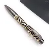 High Quality Classic H_B Ballpoint Pen Metal Texture Hollow Out Barrel Write Smoothly Fashion Luxury Stationery