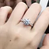 925 Sterling Silver Moissanite Ring Classic Style Round Cut Ring Single Row Diamond Engagement Anniversary Ring 1ct 2ct 3ct238N
