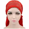 Haarschmuck Straße Hip-Hop Durag Bandana Cap Rapper Turban Hut Seidiges Stirnband Elastischer Strass Du-rag Long Tail Kopfbedeckung W199H