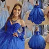 Royal Blue Princess Quinceanera Abiti 2023 Applique in pizzo In rilievo Sweetheart Lace-up Corsetto Indietro Sweet 16 Abiti abito da sera2936