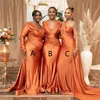 Robes de demoiselle d'honneur sirène africaine grande taille Nigeria filles robe d'invité de mariage d'été Sexy col en V longue demoiselle d'honneur robes287E