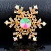 Broches SINLEERY cubique zircone perle broche pour femmes noël flocon de neige fête bijoux XZ120 SSP