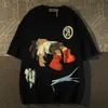 Projektantka odzieży moda hip hop tees rock tshirts 100% bawełniany amerykański kreskówka z nadrukiem krótkie t-shirt ins męski luźne T-shirt wszechstronny