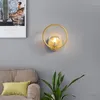 Wall Lamp Nordic Modern Gold Ring Lights Minimalist Geometric Lines Lamps Bedroom Bedside Living Room Corridor Sconces